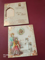 KLB575 Raja Rani Design Paper Wedding Card (2 Page)-Kalash Cards