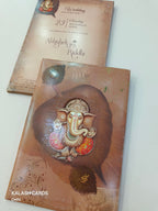 KL0708 Ganesha Hardboard Padding Thick Wedding Card with 2 Inserts and Envelope-Kalash Cards