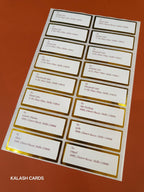 Printed Name Premium Gold Border Stickers from Excel Sheet (50 Qty)-Kalash Cards