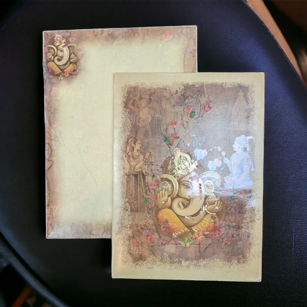 KL0710 Ganesha Paper Wedding Card-Kalash Cards