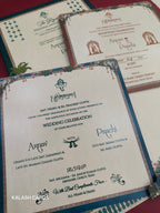 KLB523 Elephant Theme Premium Gold Foil Design Semi Box Paper Wedding Card (2 Page)-Kalash Cards