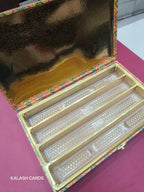 KL9028 Premium Bhaji Box with Laser Cut Acrylic Mirror (1 Kg Capacity)-Kalash Cards