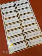 Printed Name Premium Gold Border Stickers from Excel Sheet (50 Qty)-Kalash Cards