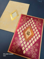 KL0232 Traditional Design Laser Cut Paper Wedding Card (2 Page)-Kalash Cards