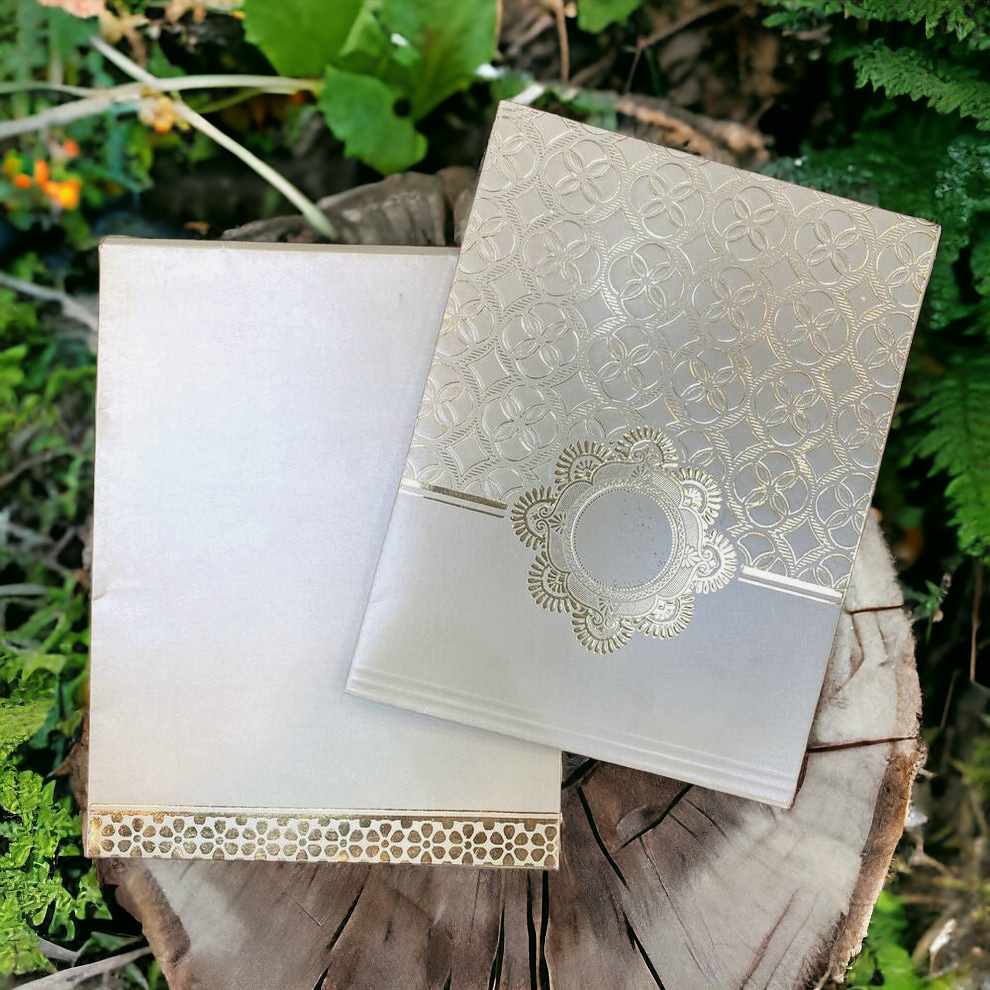 KL0255 Semi Box Perfume Embossed Paper Wedding Card-Kalash Cards