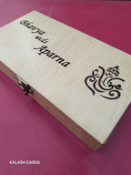 KL9004 Lasercut Luxury Wooden Gift Box with 2 Page Card and Lasercut Couple Name-Kalash Cards
