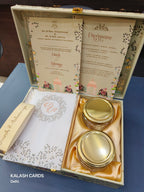 KL9026 Exclusive Elephant Design Luxury Gift Box with 2 Page Translucent Cover Card (2 Jars)-Kalash Cards