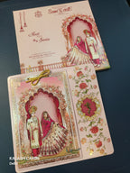 KLB588 Raja Rani Design Paper Wedding Card (1 Cover & 2 Page)-Kalash Cards