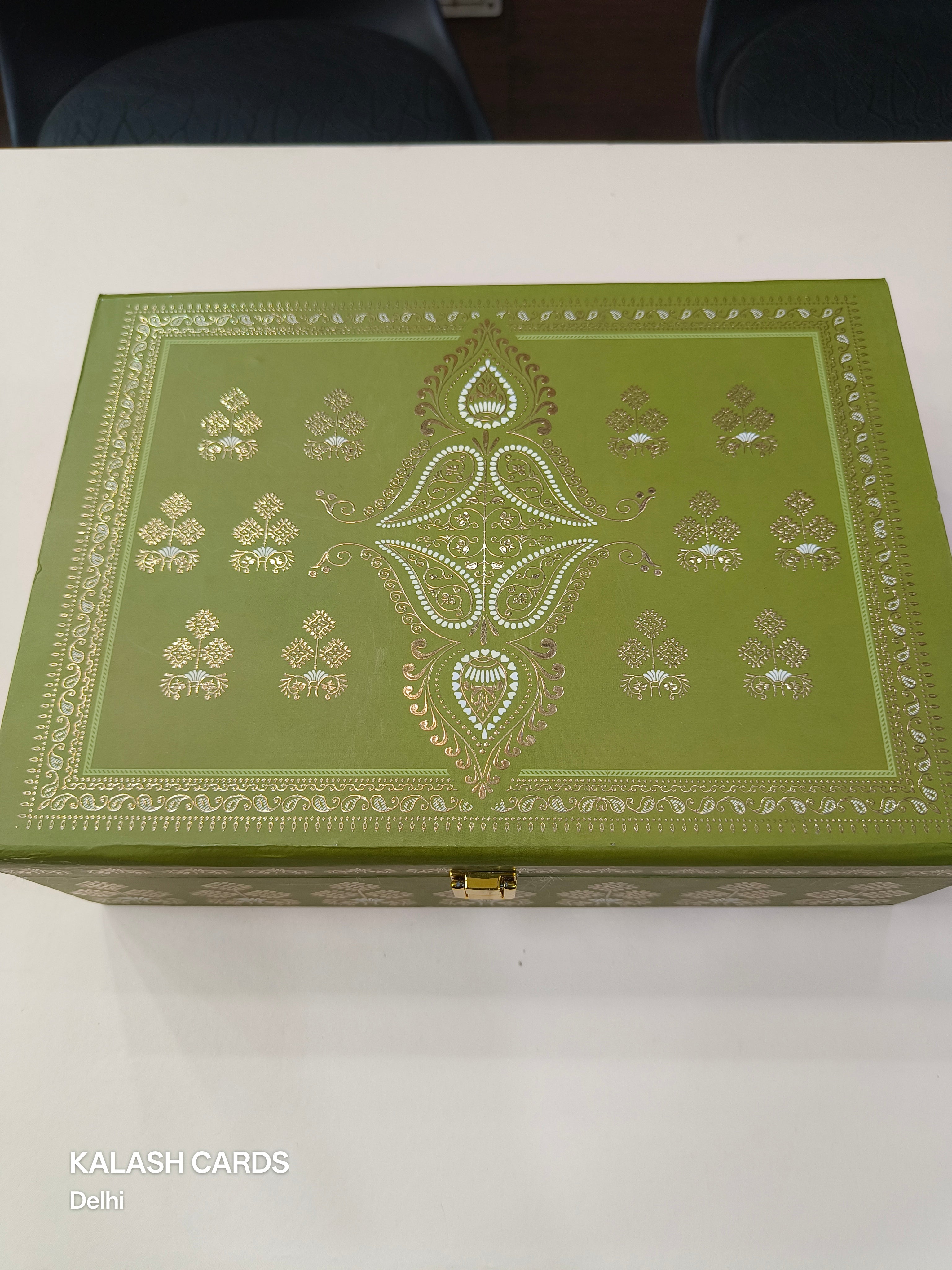 KL9030 Royal Design Luxury Gift Box with 2 Page Translucent Cover Card (2 Jars)-Kalash Cards