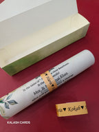 KL2094 Luxury Translucent Scroll Wedding Card with Matching Box Cover and Personalised Band-Kalash Cards