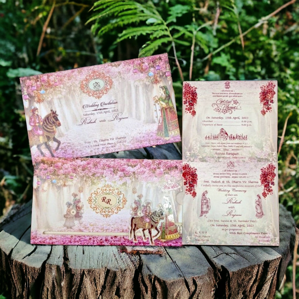 KLB506 Sliding Paper Wedding Card-Kalash Cards