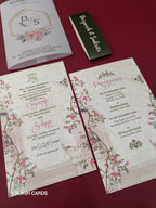 KL2215 Translucent Cover Luxury Wedding Card (2 Page)-Kalash Cards