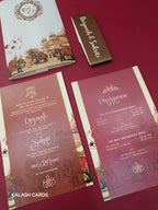 KL2166 Translucent Cover Luxury Wedding Card (2 Page)-Kalash Cards