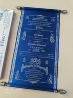 KL9 Satin Fabric Scroll Wedding Card with Box-Kalash Cards