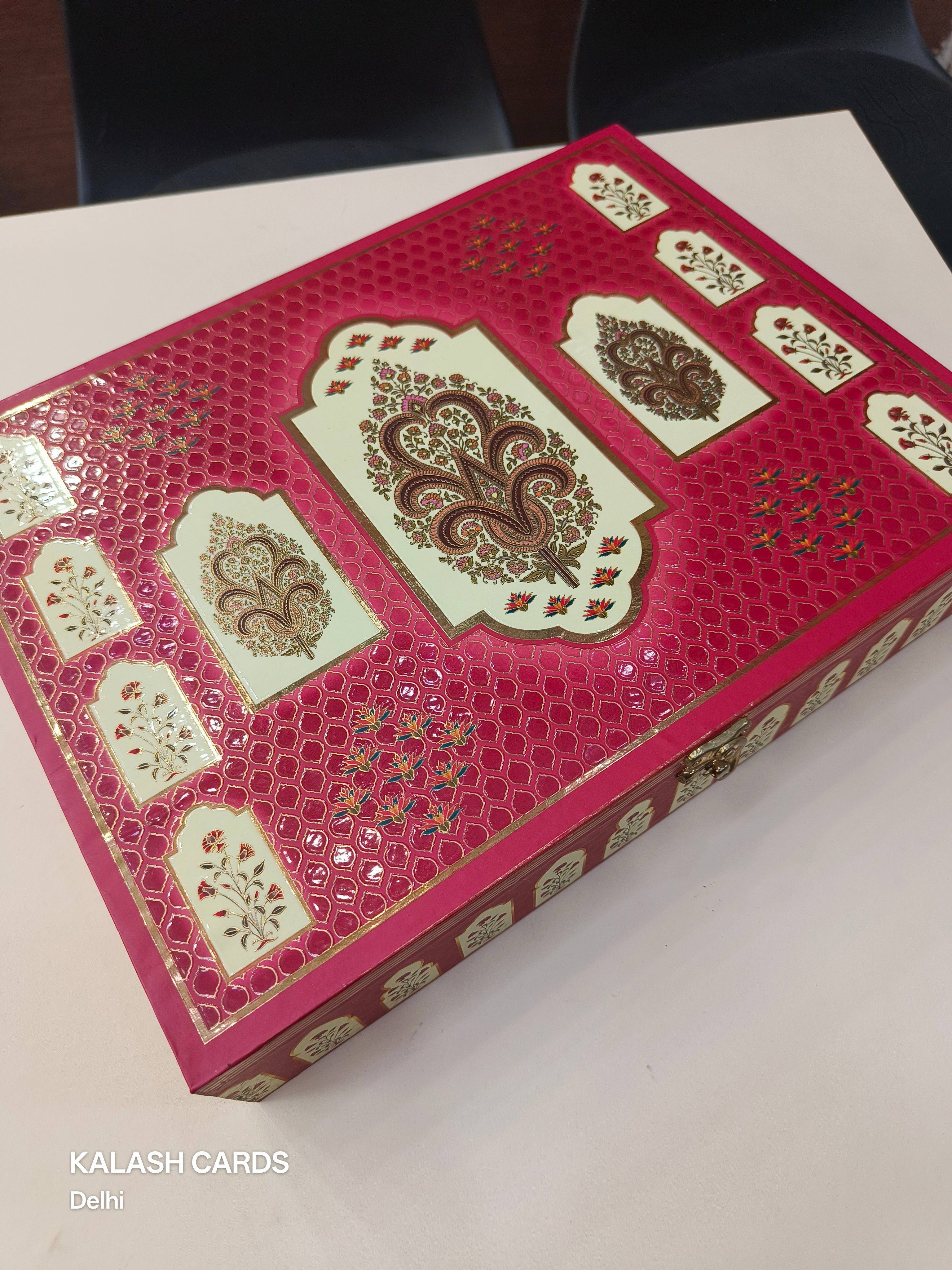 KL9037 Elegant Traditional Design Luxury Gift Box with 2 Printed Page Cards (2 Jars)-Kalash Cards
