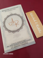 KL2200 Translucent Cover Luxury Wedding Card (2 Page)-Kalash Cards