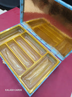 KL9061 Premium Bhaji Box with Laser Cut Acrylic Mirror (1 Kg Capacity)-Kalash Cards