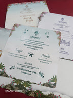 KLB528 Raja Rani Theme Premium Gold Foil Design Semi Box Paper Wedding Card (2 Page)-Kalash Cards