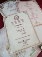 KLB531 Raja Rani Design Semi Box Paper Wedding Card (2 Page)-Kalash Cards