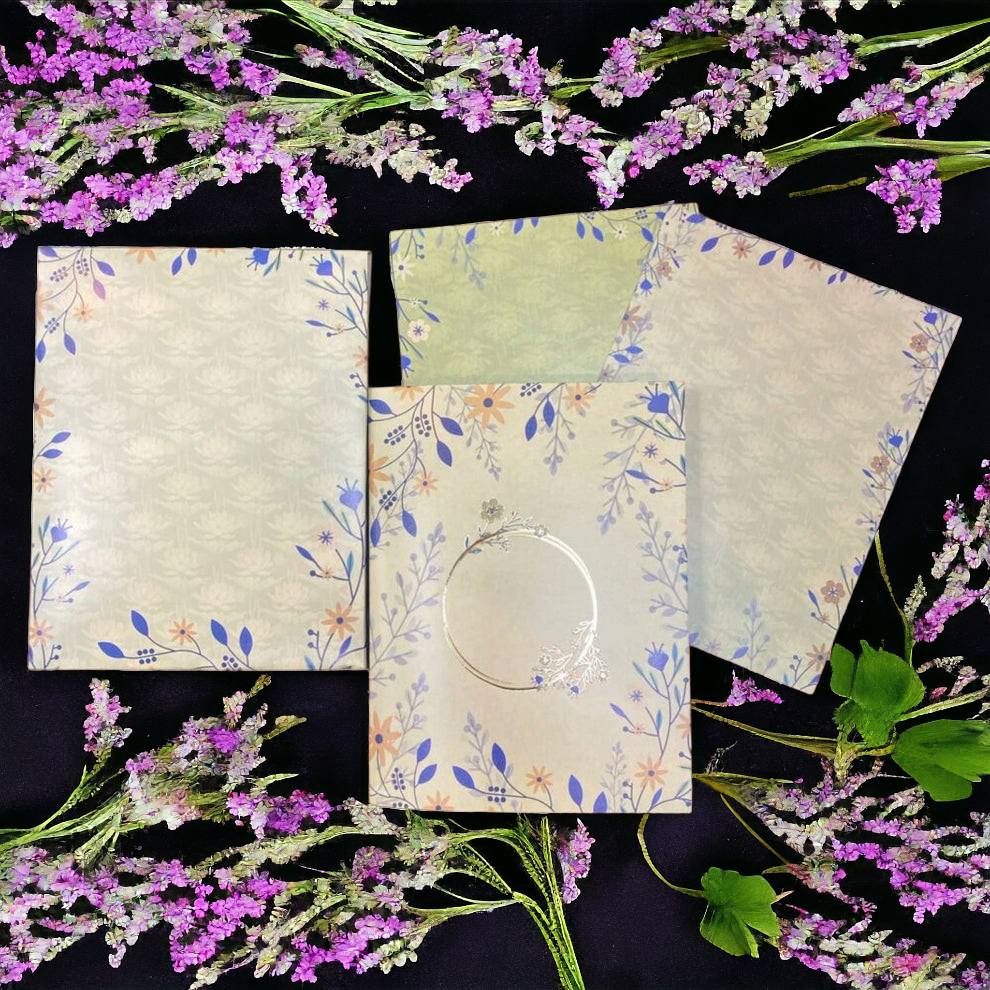 KL0151 Floral Design Paper Wedding Card-Kalash Cards