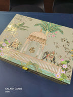 KL9026 Exclusive Elephant Design Luxury Gift Box with 2 Page Translucent Cover Card (2 Jars)-Kalash Cards