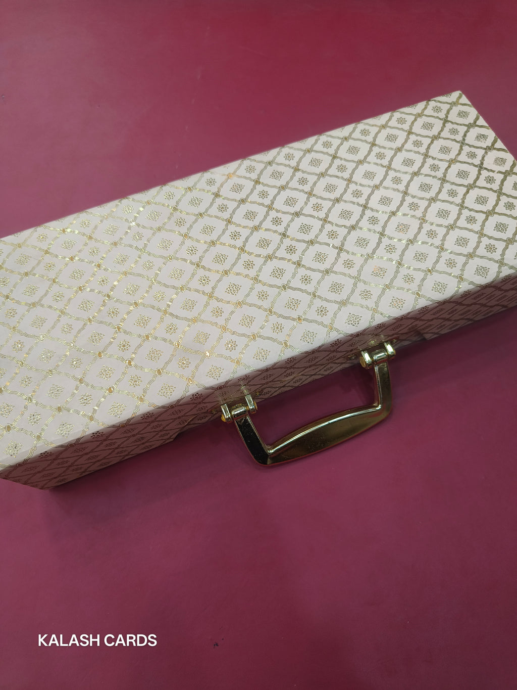 KL9027 Luxury Suitcase Style MDF Gift Box with Handle and 2 Page Cards (3 Jars)-Kalash Cards