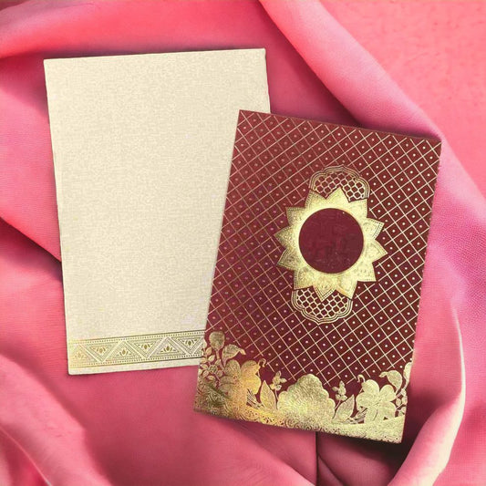 KL0122 Foil Print Paper Wedding Card-Kalash Cards