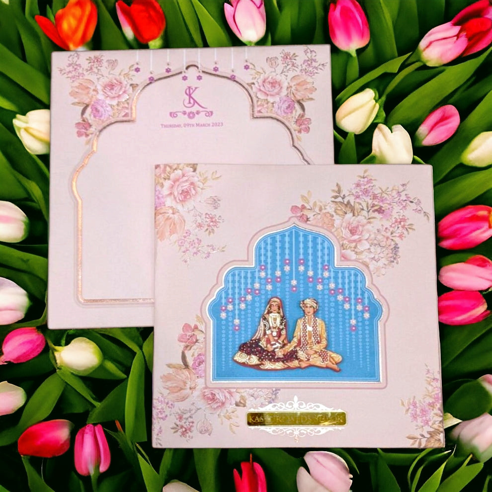 KLB523 Semi Box Paper Wedding Card-Kalash Cards