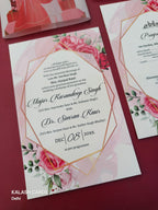 KL2106-2 Sikh Anand Karaj Theme Translucent Cover Luxury Wedding Card (2 Page)-Kalash Cards