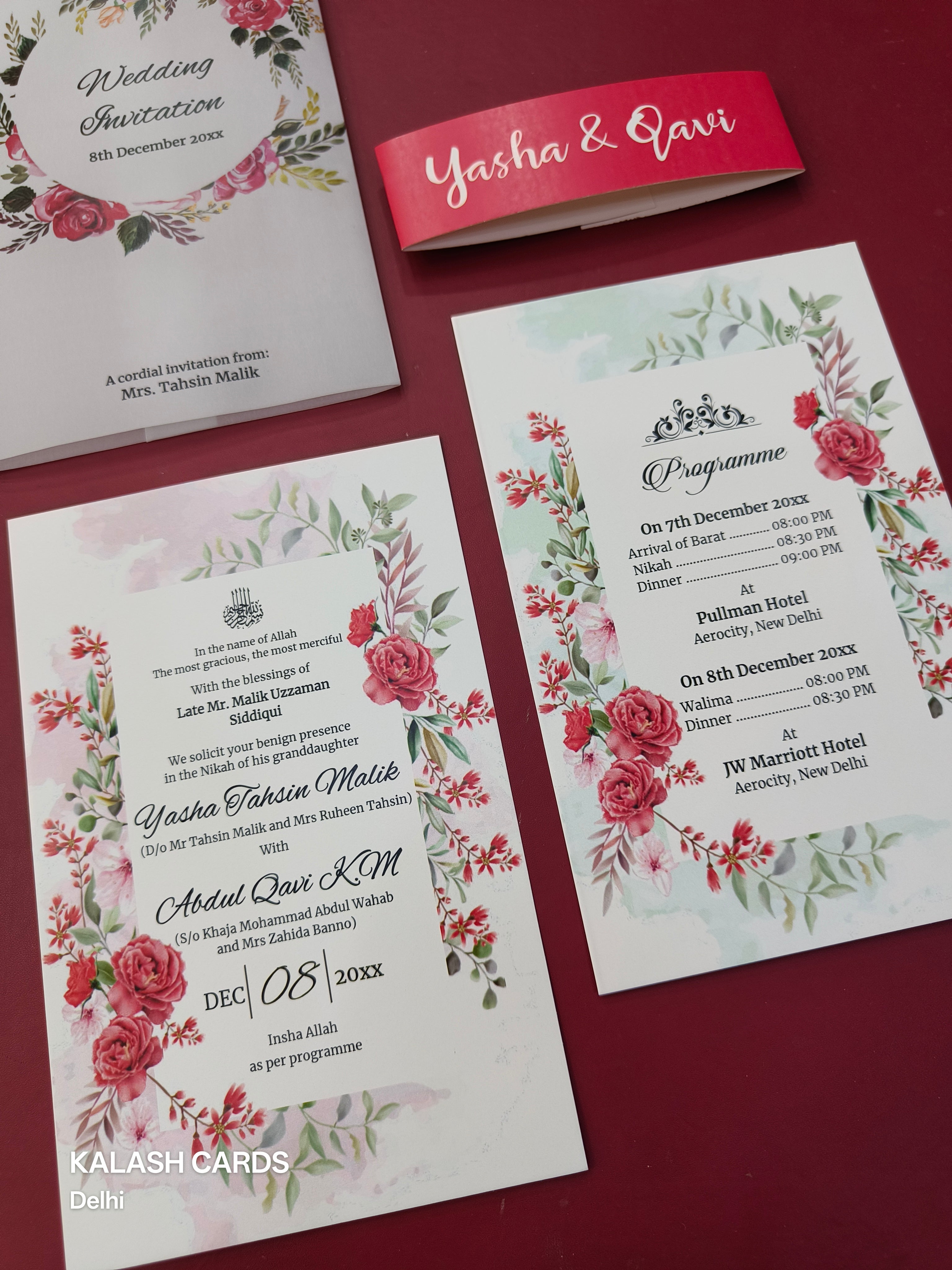 KL2101 Translucent Cover Luxury Wedding Card (2 Page)-Kalash Cards