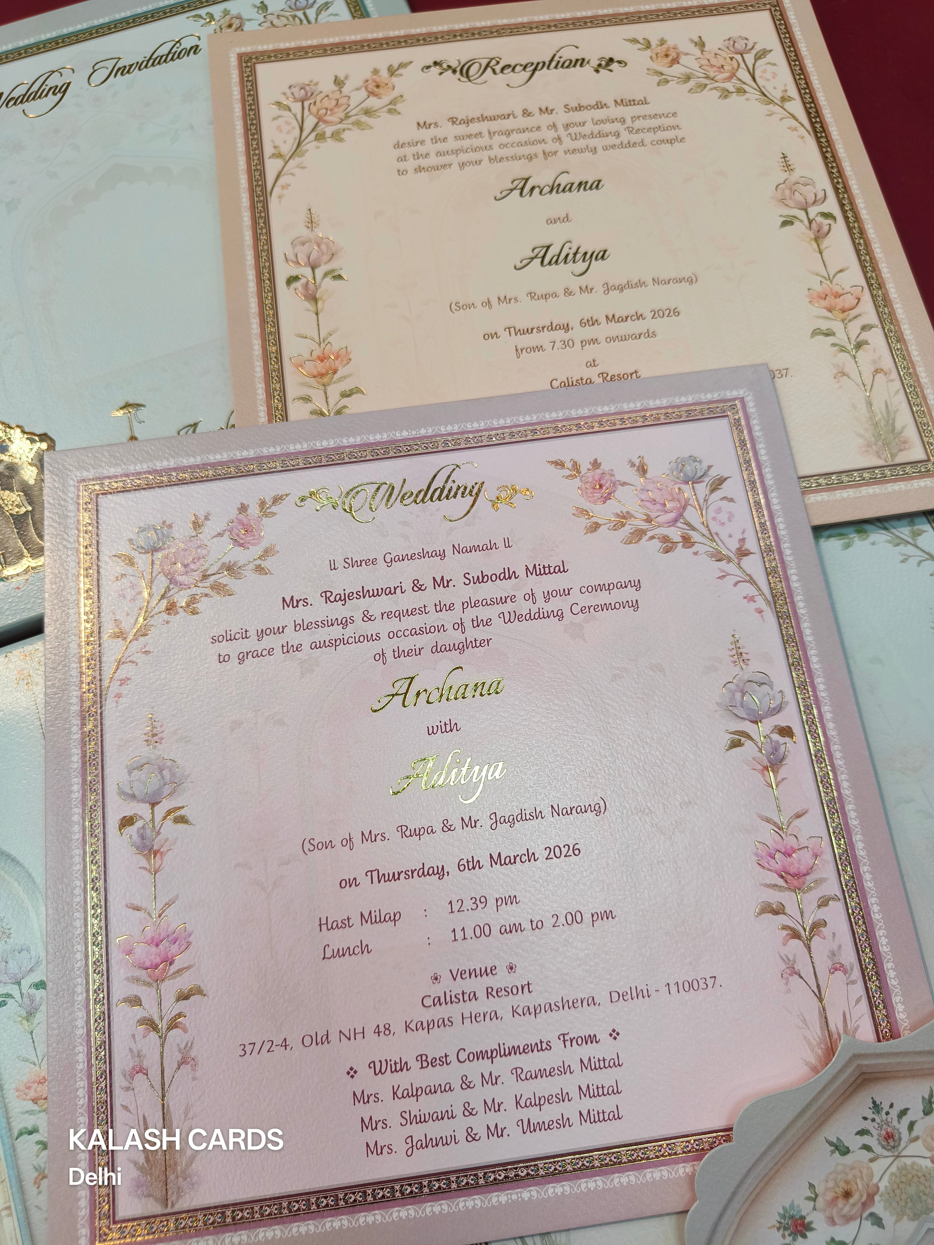 KLB525 Elephant Wedding Barat Theme Laser Cut Work Hardboard Padding Thick Wedding Card (2 Thick Page)-Kalash Cards
