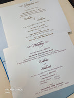 KLB506 Royal Floral Theme Velvet Hardboard Padding Thick Wedding Card (2 Page)-Kalash Cards