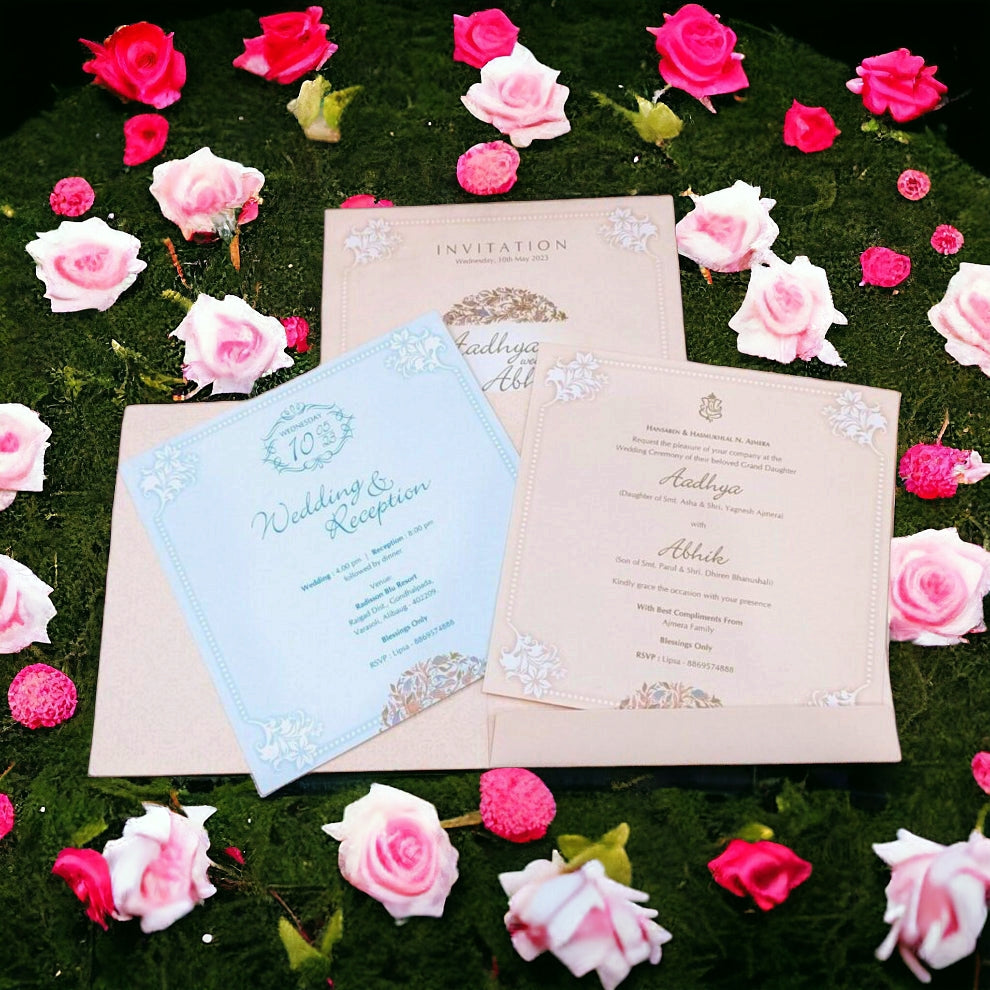 KLB518 Semi Box Paper Wedding Card-Kalash Cards
