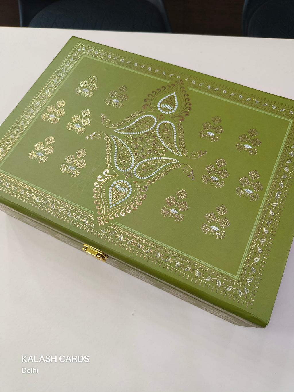 KL9030 Royal Design Luxury Gift Box with 2 Page Translucent Cover Card (2 Jars)-Kalash Cards