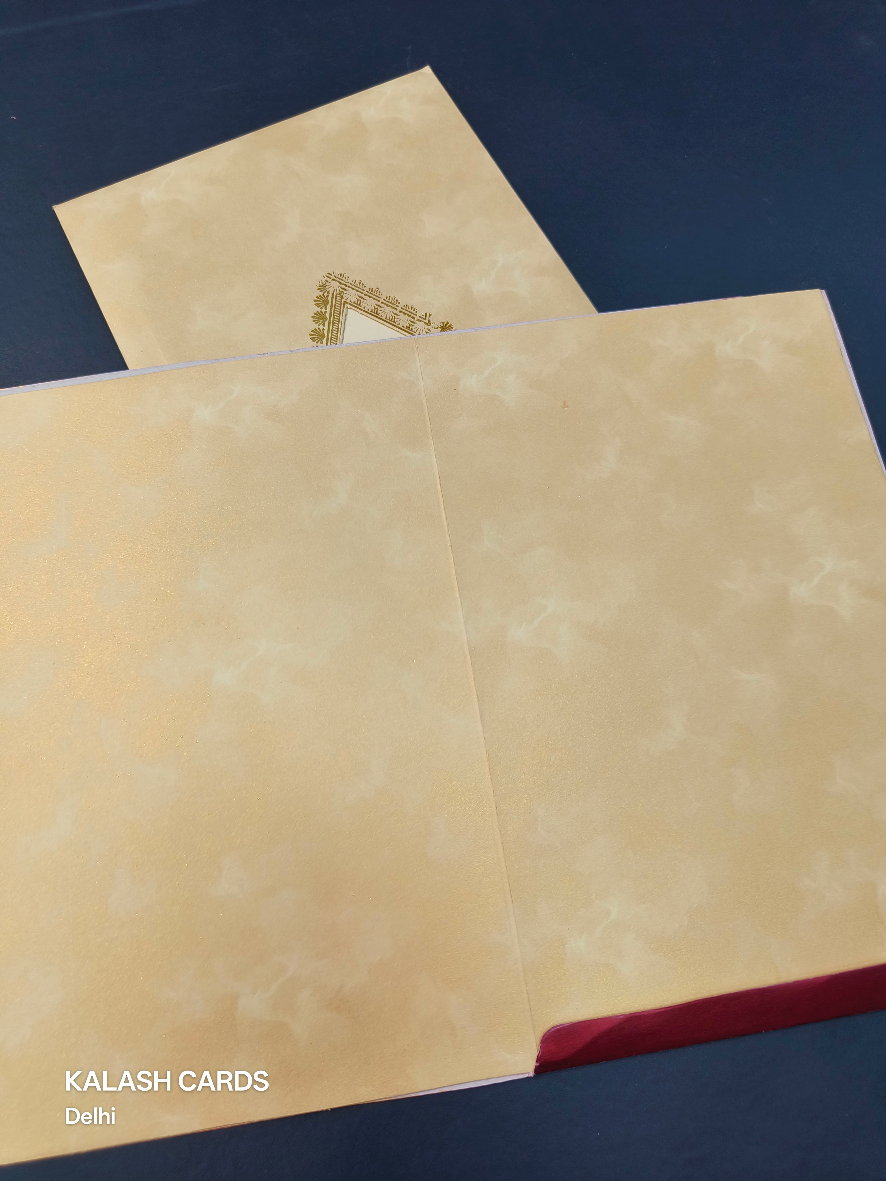 KL0232 Traditional Design Laser Cut Paper Wedding Card (2 Page)-Kalash Cards
