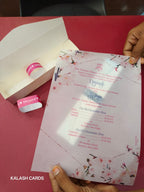 KL2143 Luxury Translucent Scroll Wedding Card with Matching Box Cover and Personalised Band-Kalash Cards