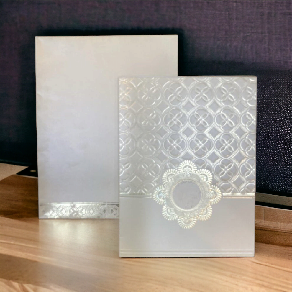 KL0254 Semi Box Perfume Paper Embossed Wedding Card-Kalash Cards