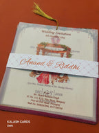 KL1805 Translucent Cover Luxury Wedding Card (2 Page)-Kalash Cards