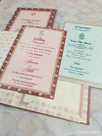 KLB729 Floral Design Hardbound Padding Thick Wedding Card with Couple Name Acrylic Mirror-Kalash Cards