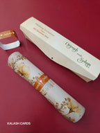 KL2122 Luxury Translucent Scroll Wedding Card with Matching Box Cover and Personalised Band-Kalash Cards