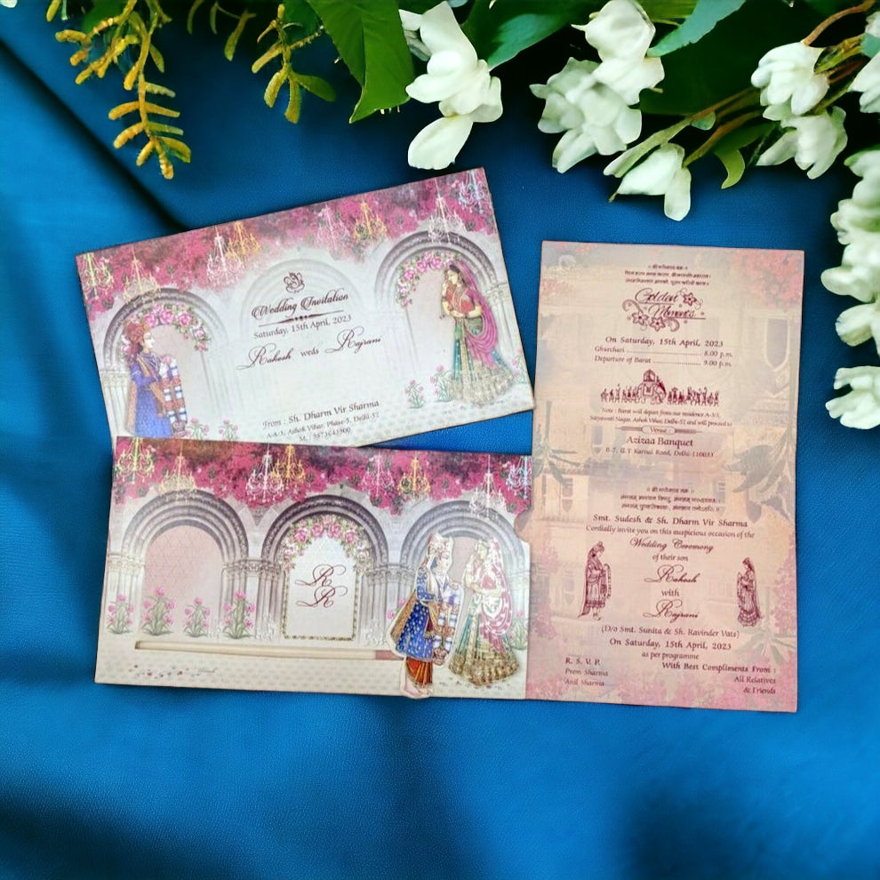 KLB505 Sliding Paper Wedding Card-Kalash Cards