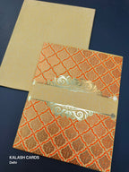 KL07A Traditional Design Semi Box Paper Wedding Card (2 Page)-Kalash Cards
