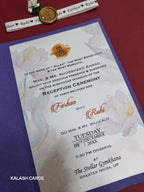 KL2128 Minimal Floral Design Wedding Card with Flower Seal and Band (1 Page)-Kalash Cards