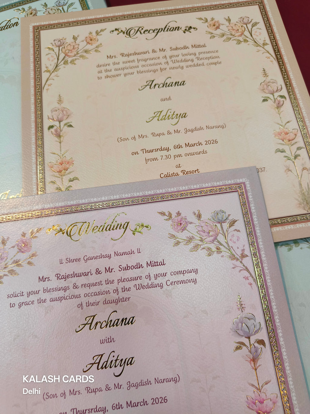 KLB525 Elephant Wedding Barat Theme Laser Cut Work Hardboard Padding Thick Wedding Card (2 Thick Page)-Kalash Cards