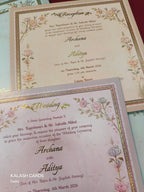 KLB525 Elephant Wedding Barat Theme Laser Cut Work Hardboard Padding Thick Wedding Card (2 Thick Page)-Kalash Cards