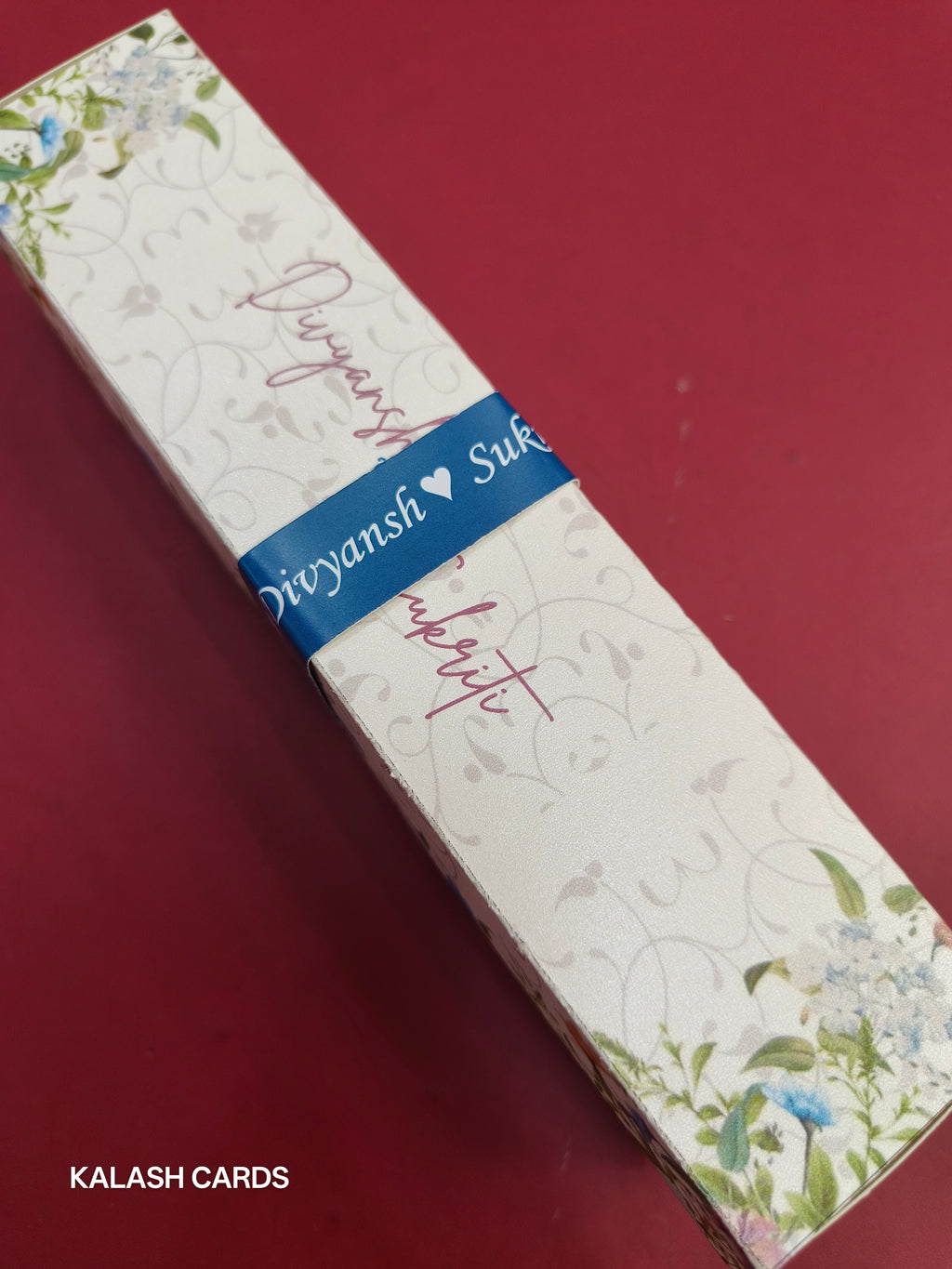 KL2152 Luxury Translucent Scroll Wedding Card with Matching Box Cover and Personalised Band-Kalash Cards