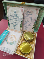 KL9009 Exclusive Elephant Design Luxury Gift Box with 2 Page Translucent Cover Card (2 Jars)-Kalash Cards