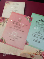 KLB1501 Premium Gold Foil Print Hardboard Wedding Card (2 Page)-Kalash Cards