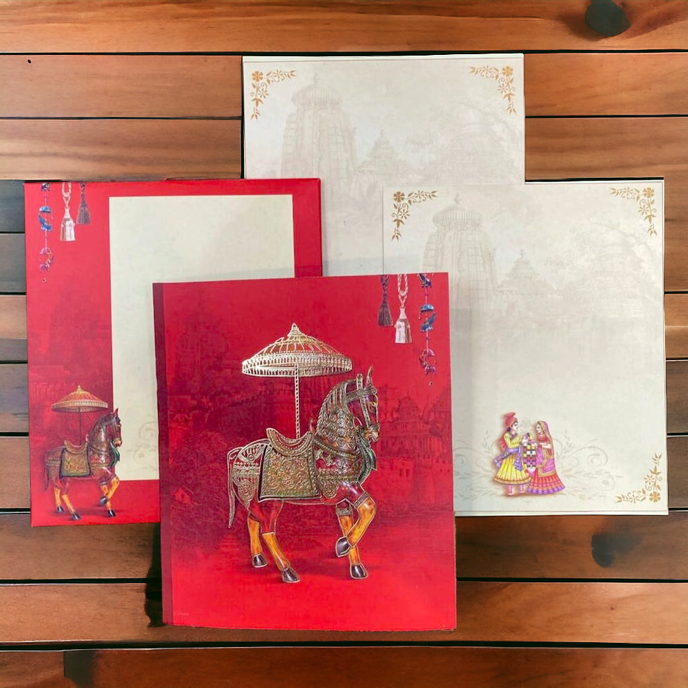 KL0191 Semi Box Paper Wedding Card-Kalash Cards