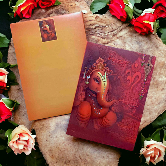 KL0641 Ganesh Semi Box Paper Wedding Card-Kalash Cards
